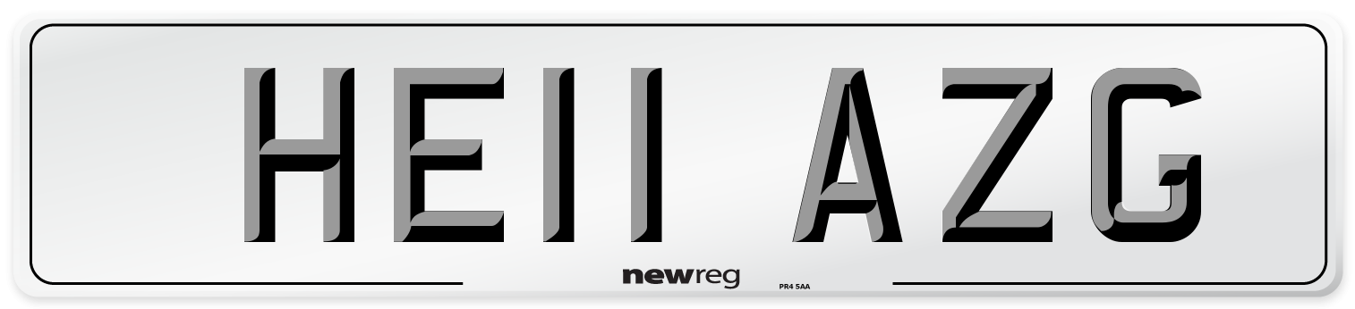HE11 AZG Number Plate from New Reg